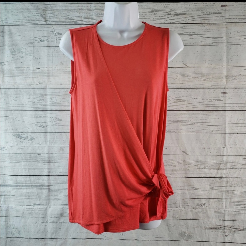 J Jill Wearever Collection sleeveless top sz M coral